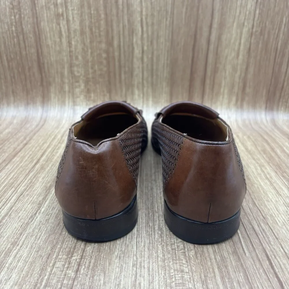 Mezlan COZUMEL Cognac Brown Tassel‎ Woven Men's Size 9 M Dress Shoe Loafer